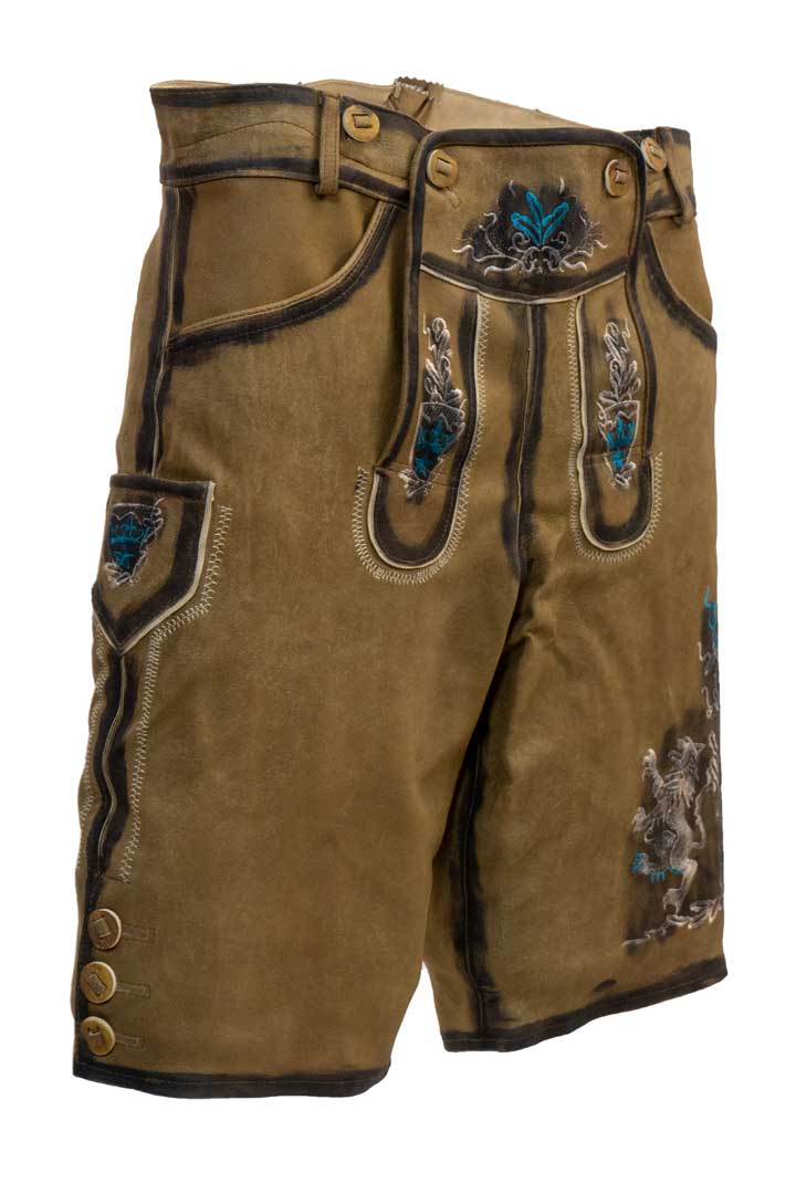 Premium Trachten Men’s Lederhosen Tannish Brown (Deer Skin)
