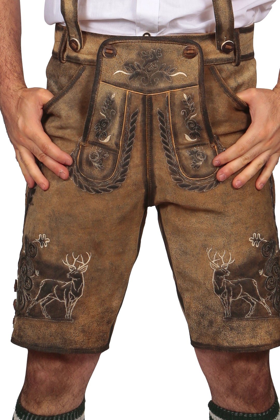 Trachten Short Lederhosen Shaded Wild Brown