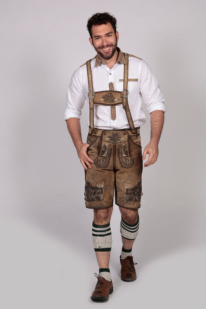 Trachten Short Lederhosen Shaded Wild Brown
