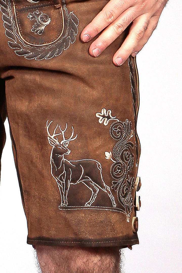 Trachten Short Lederhosen Dark Wild Brown