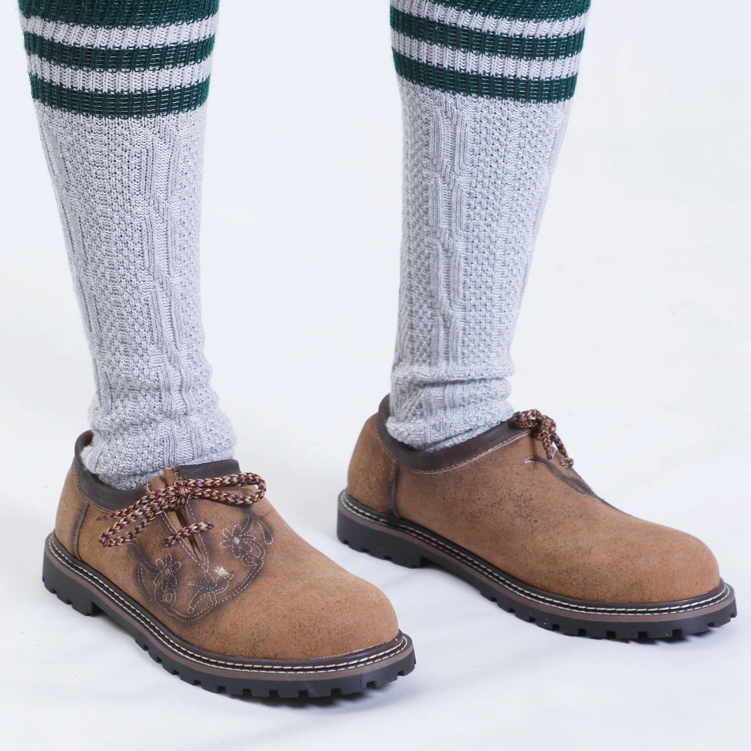 Rustic Brown Trachten Shoes for Men with Traditional Charm