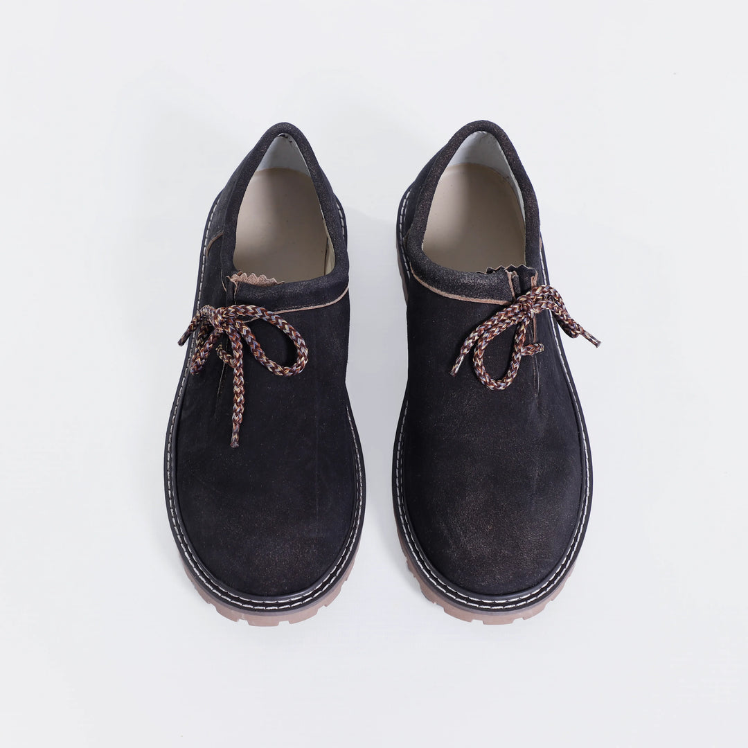 Classic Charcoal Black Bavarian Shoes
