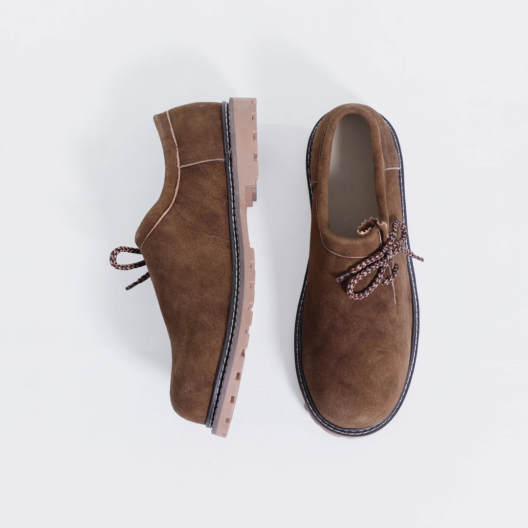 Side lace Chocolate Brown Leather Shoes