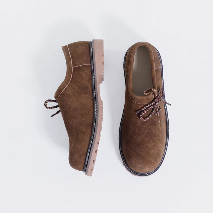 Side lace Chocolate Brown Leather Shoes