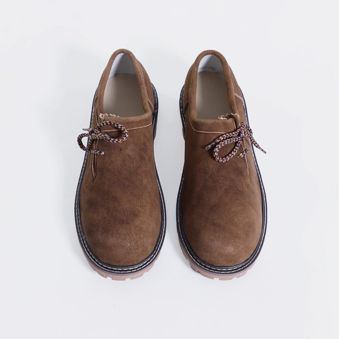 Side lace Chocolate Brown Leather Shoes