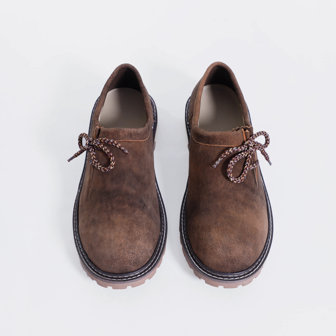 Solid Brown Side lace Trachten Shoes