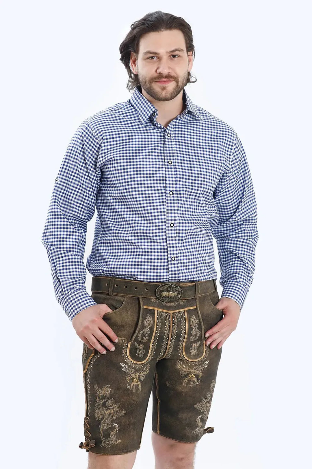 Shirt Small Checkered Cobalt Blue