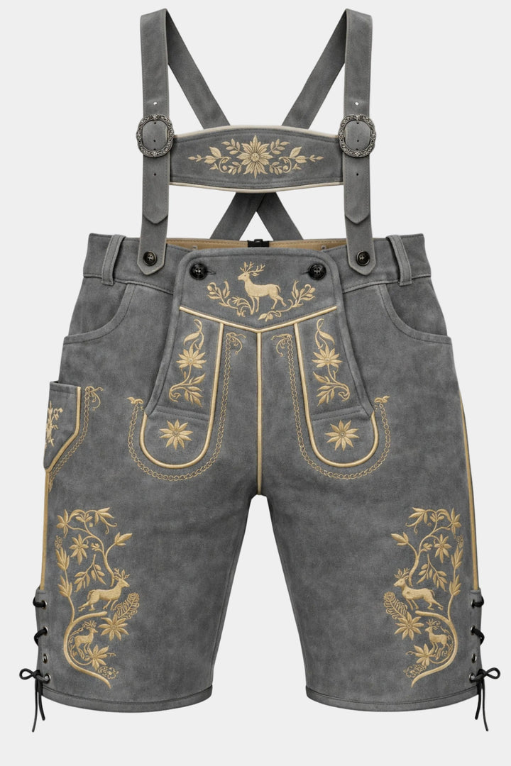 Bavarian Pride Lederhosen in Grey
