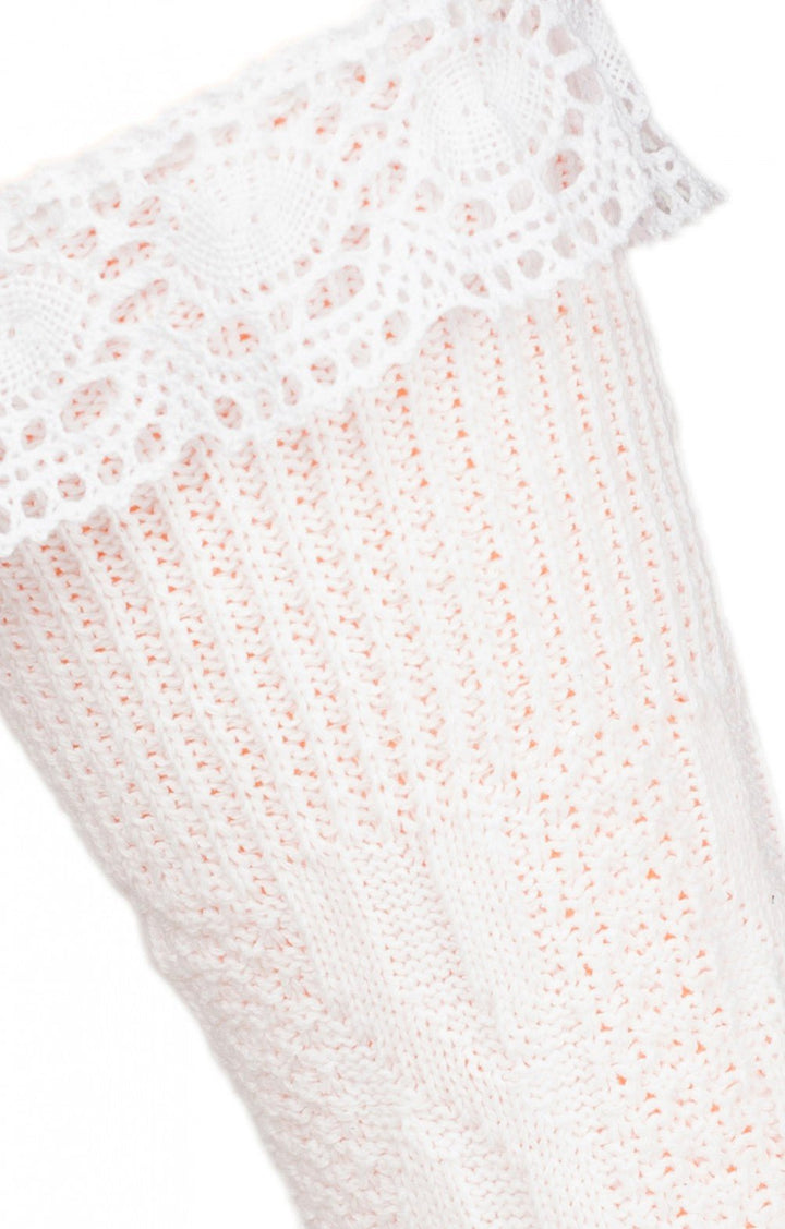 Trachtensocken mit Spitze weiß